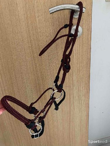 Bride customisée sans mors pour cheval en corde à tirage latéral, hackmore 