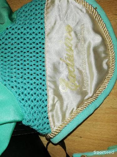 Equitation - BANDES POLO + bonnet HKM TURQUOISE cheval - photo 4