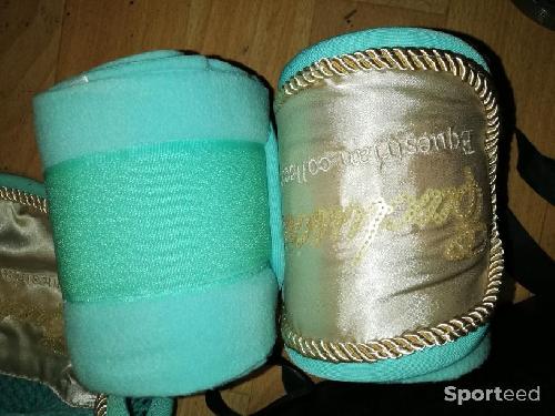 Equitation - BANDES POLO + bonnet HKM TURQUOISE cheval - photo 4