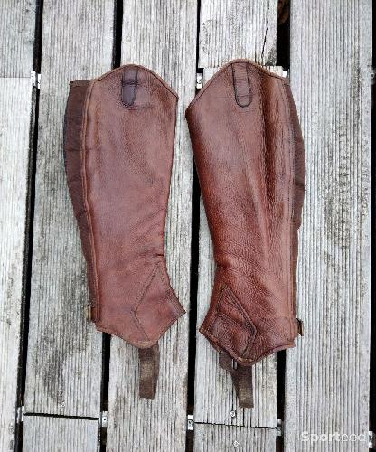 Equitation - Mini chaps tout cuir marron S  - photo 6