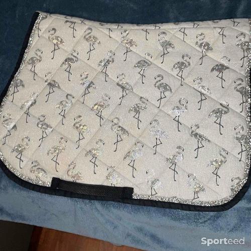 Equitation - Tapis flamand rose fait main - photo 4