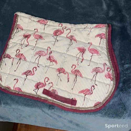 Equitation - Tapis flamand rose fait main - photo 4