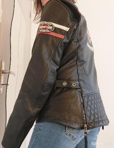 Moto route - Blouson Moto femme Harley-Davidson certifié CE en cuir Miss Enthusiast - photo 6