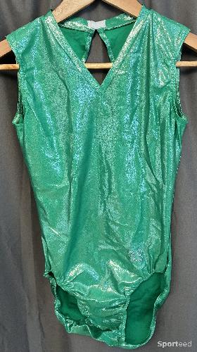 Gymnastique - Justaucorps 9.9 lycra pailleté vert T2 - photo 6