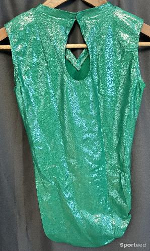 Gymnastique - Justaucorps 9.9 lycra pailleté vert T2 - photo 6