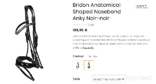 Equitation - Bridon filet Anky dressage anatomique cob noir  - photo 5