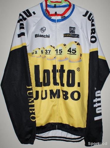 Vélo route - Veste vélo hiver - homme - team 'lotto jumbo' - taille xxl - jaune/blanc - photo 4