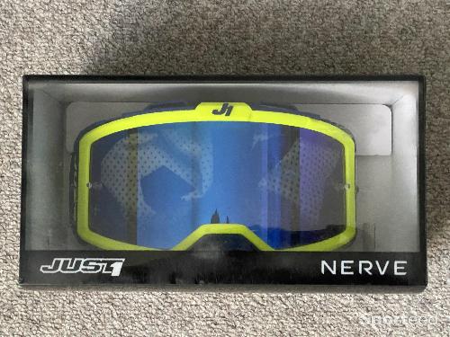 Moto cross - Masque Motocross offroad enduro JUST1 Nerve Absolute Fluo Jaune/Bleu - photo 5