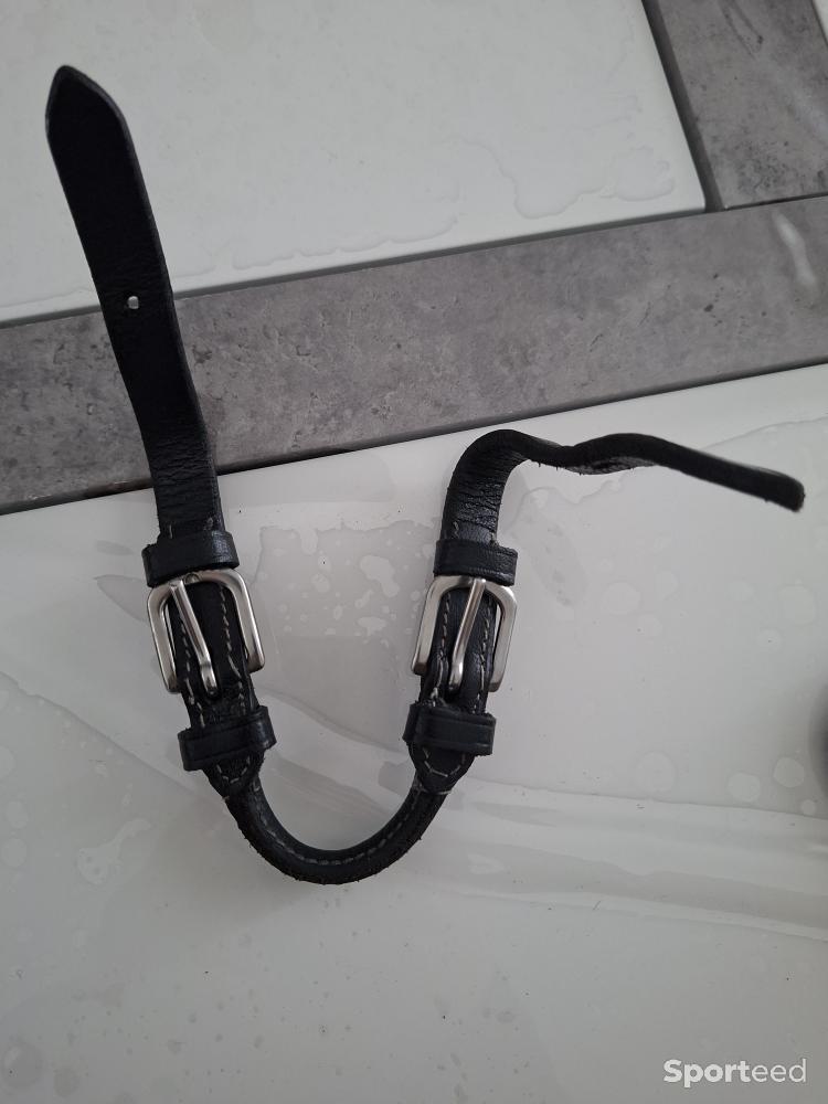 Equitation - Alliance de mors en cuir noir  - photo 2