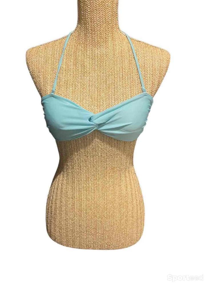 Natation - Haut de maillot de bain bleu ciel torsadé Ardène Swim - photo 1