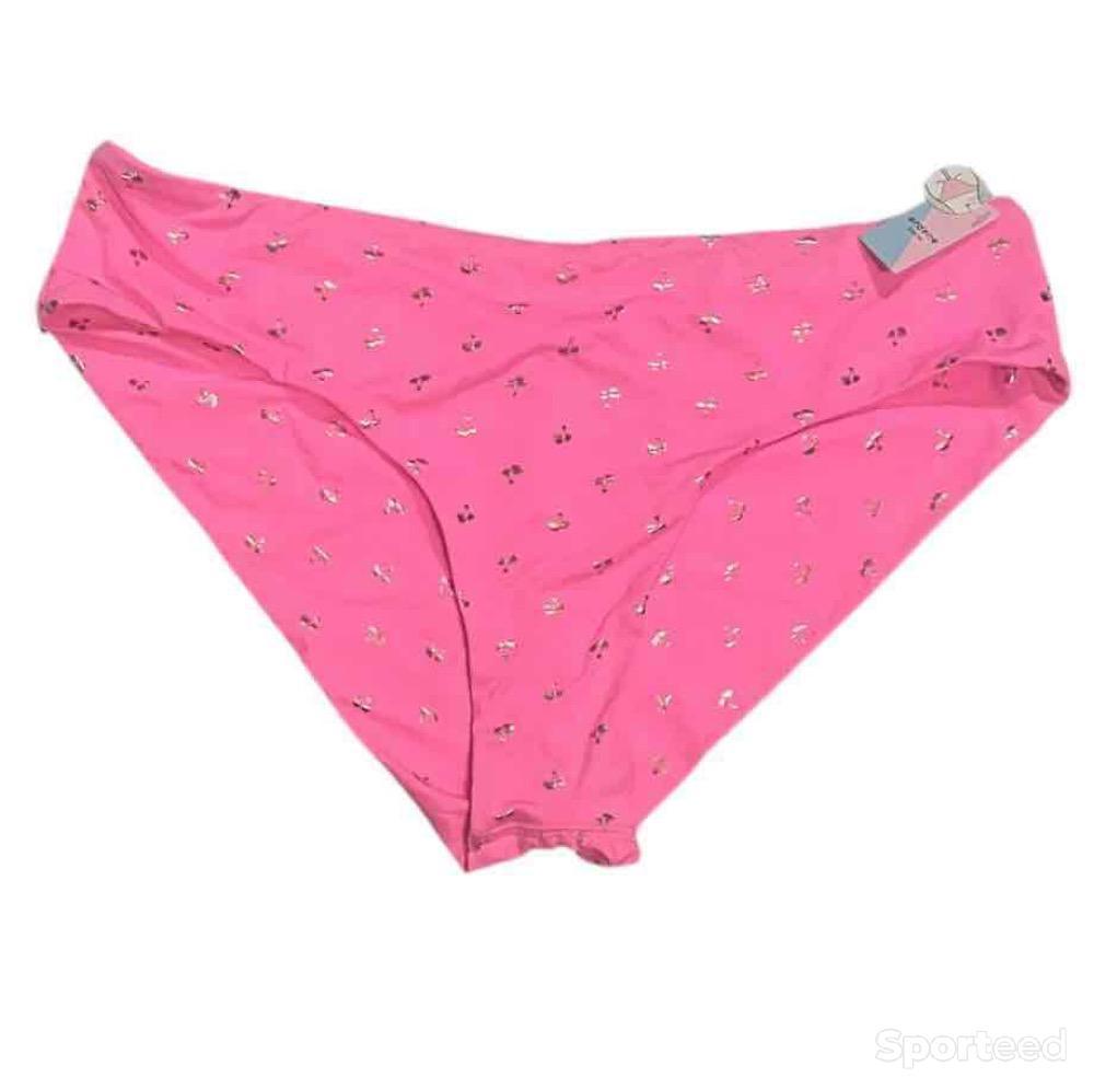 Natation - Bas maillot de bain rose avec palmiers coupe brésilienne Ardène Swim - photo 2
