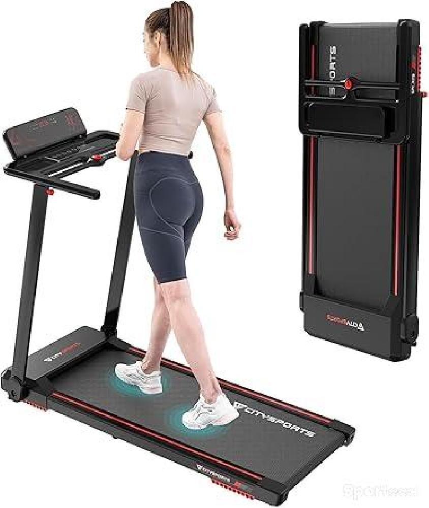 Course à pied route - Tapis de Course,Tapis Roulant Pliable 12 km/h,avec Affichage LED Compact pour la Maison et Le Bureau - photo 1