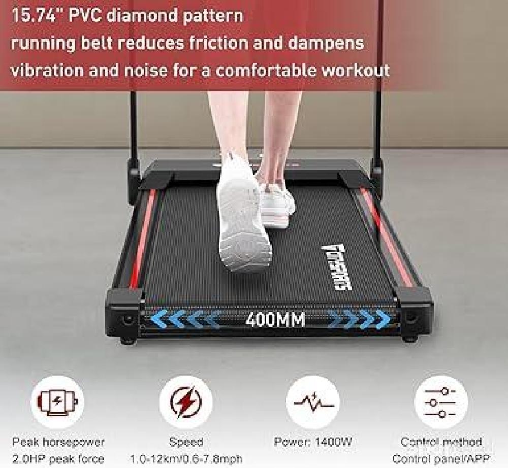 Course à pied route - Tapis de Course,Tapis Roulant Pliable 12 km/h,avec Affichage LED Compact pour la Maison et Le Bureau - photo 4