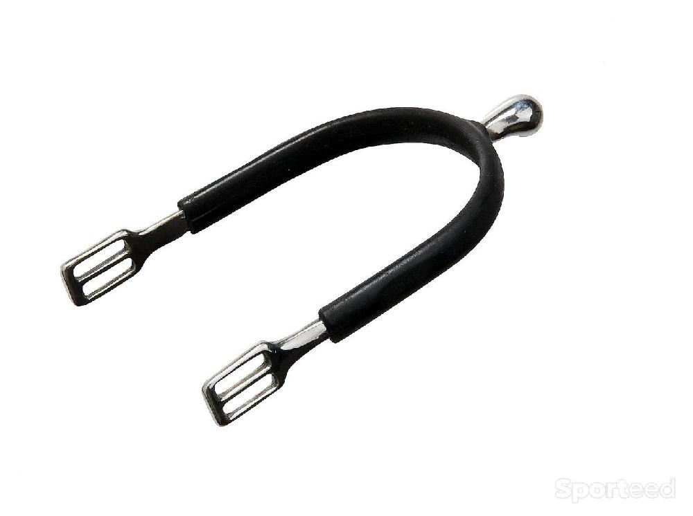 Equitation - Eperons « Polo » Inox Gainé Caoutchouc femme 30mm - photo 1