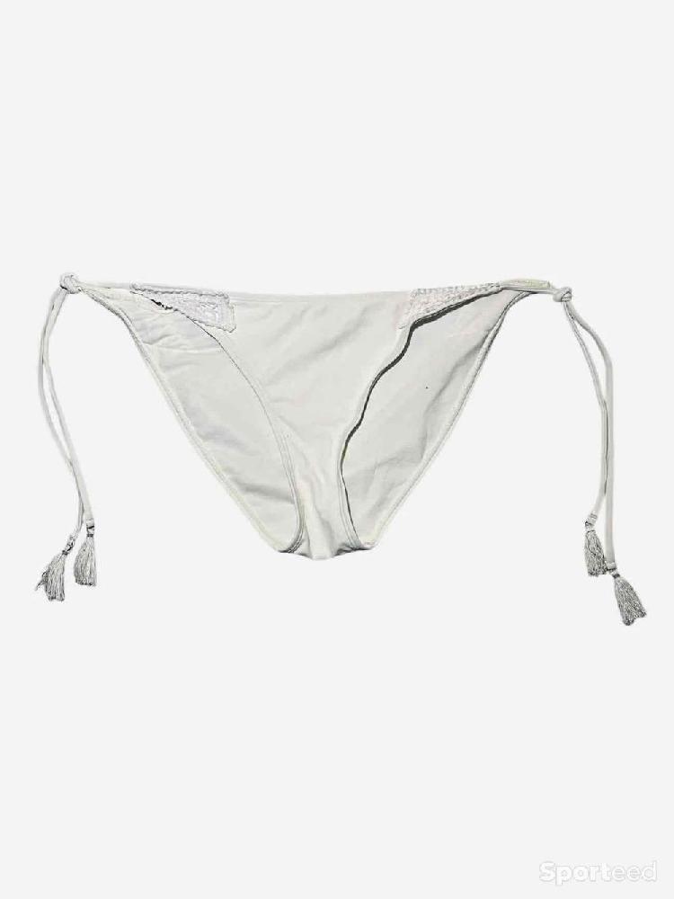 Natation - Bas maillot bain blanc détails sur les côtés et liens ajustables Ardène Swim - photo 1