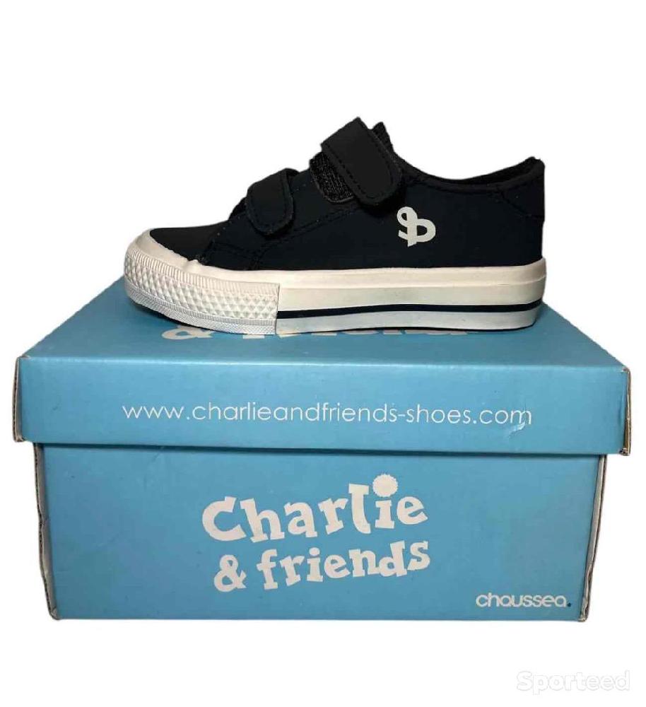 Sportswear - Baskets chaussures Charlie & Friends scratch noire et blanc enfant - photo 1