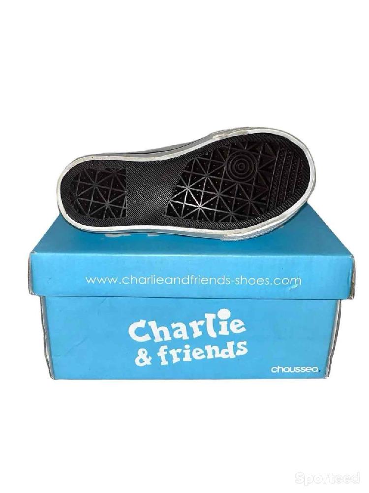 Sportswear - Baskets chaussures Charlie & Friends scratch noire et blanc enfant - photo 3