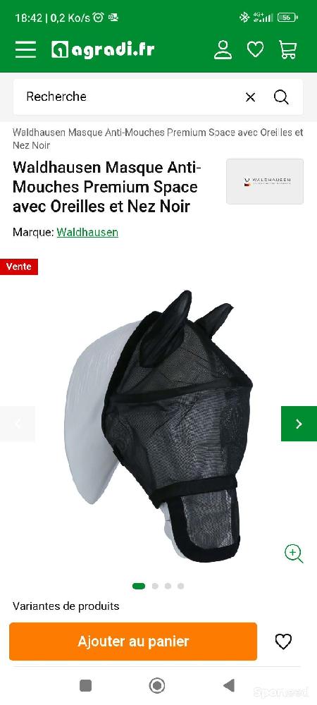 Equitation - Masque anti mouche full noire - photo 1