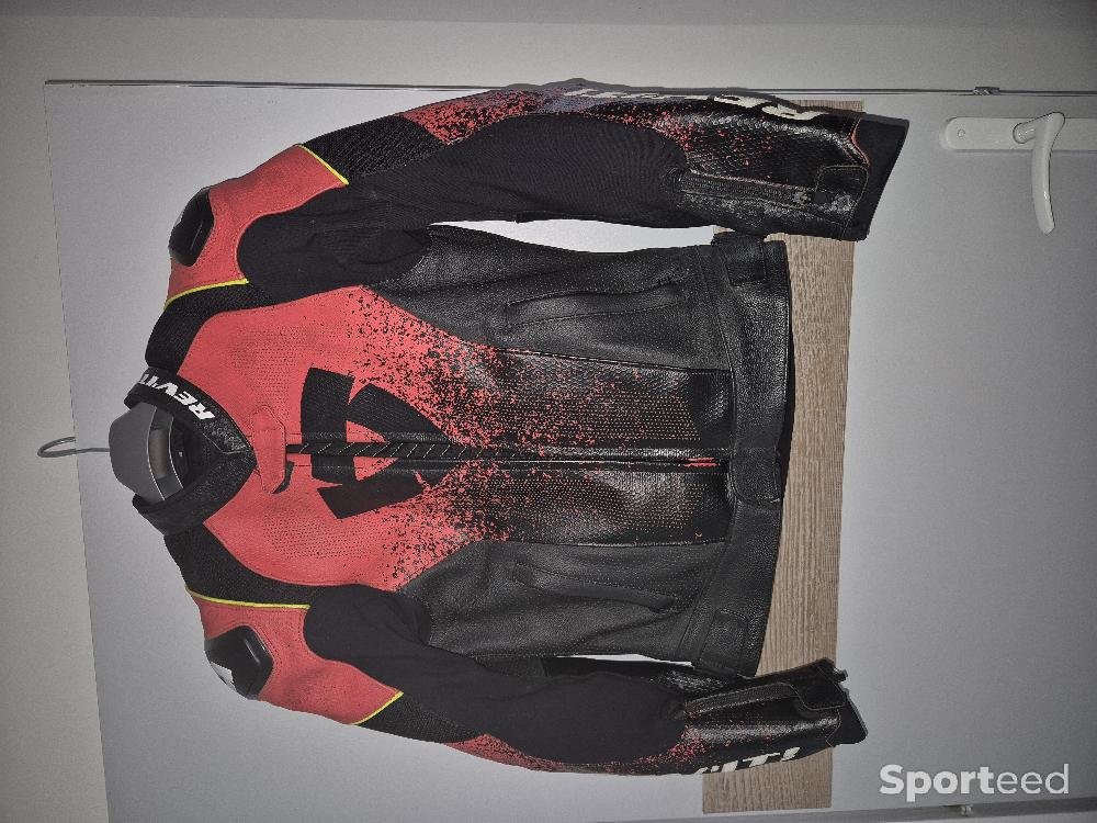 Moto route - Blouson moto Rev'it QUANTUM AIR Noir Rouge Fluo - photo 1