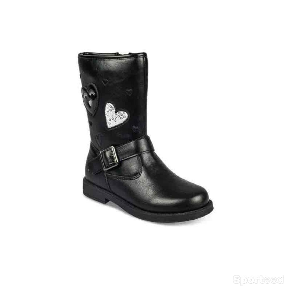 Sportswear - Bottines Nini & Girls noires avec cœurs, strass et sangle - photo 1