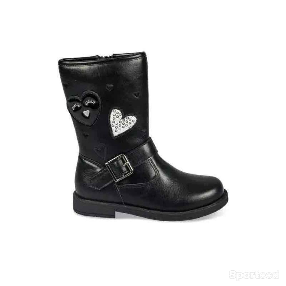 Sportswear - Bottines Nini & Girls noires avec cœurs, strass et sangle - photo 2