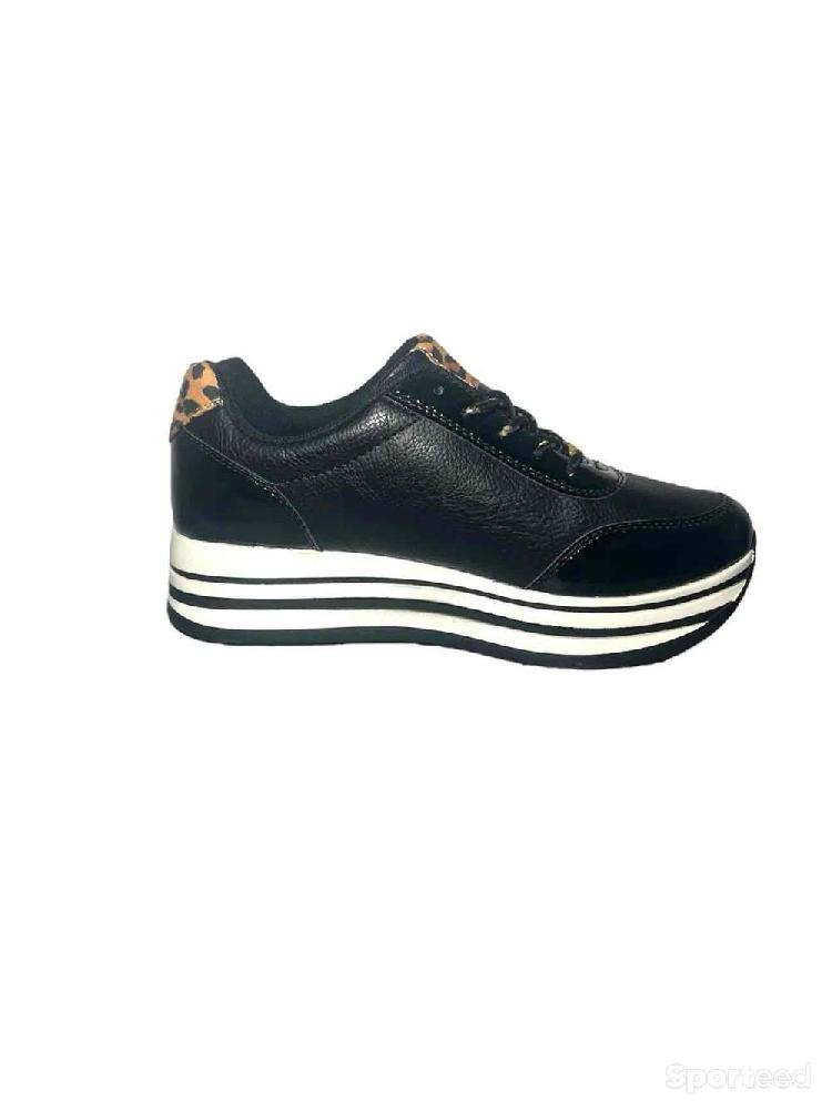Sportswear - Chaussures Baskets Active Fashion Noir et Léopard Femme - photo 3