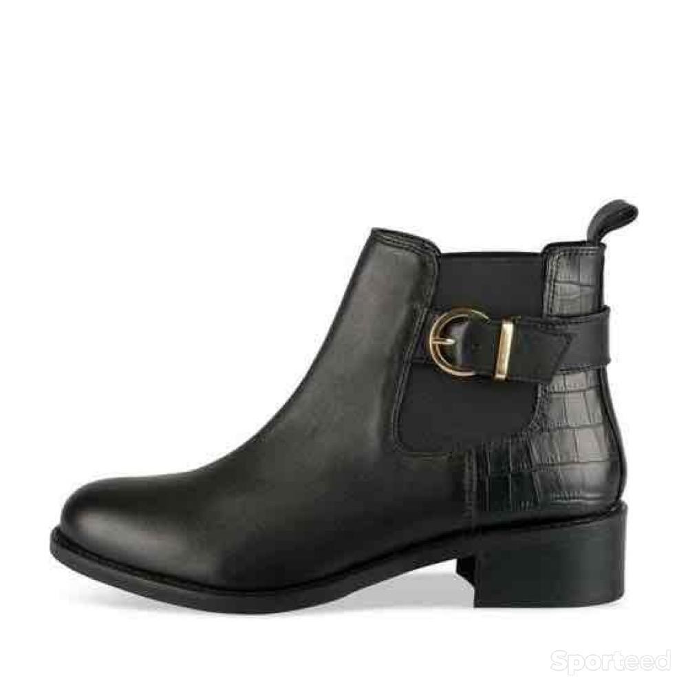 Sportswear - Bottines Atelier Mégis élégante Noir Cuir Véritable à boucle Femme - photo 1