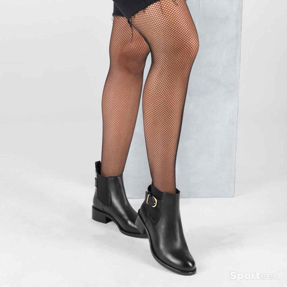 Sportswear - Bottines Atelier Mégis élégante Noir Cuir Véritable à boucle Femme - photo 5
