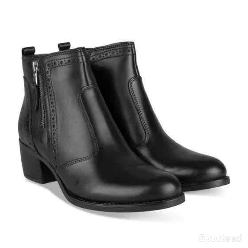 Sportswear - Bottines Atelier Mégis élégante Noir Cuir Véritable fermeture éclair Femme - photo 1
