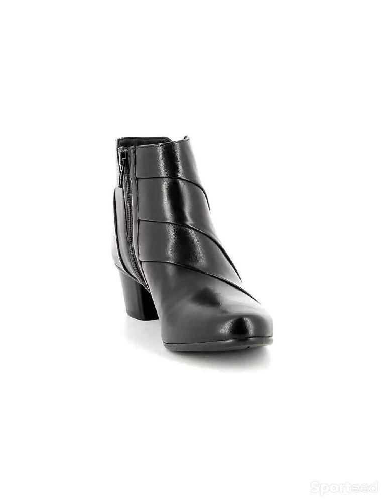 Sportswear - Bottines Atelier Mégis élégante Noir Cuir Véritable Intérieur Fourré - photo 4