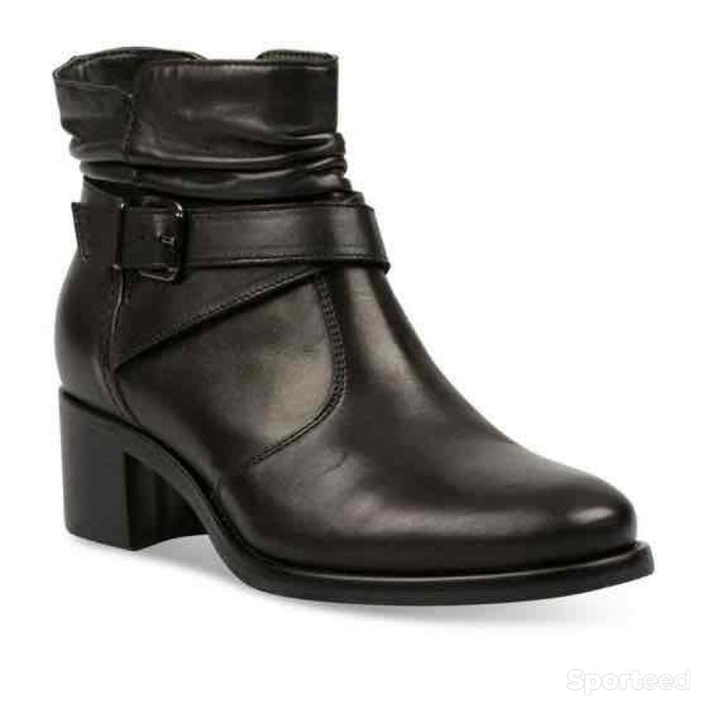 Sportswear - Bottines Atelier Mégis élégante noir Cuir Véritable fermeture éclair - photo 1