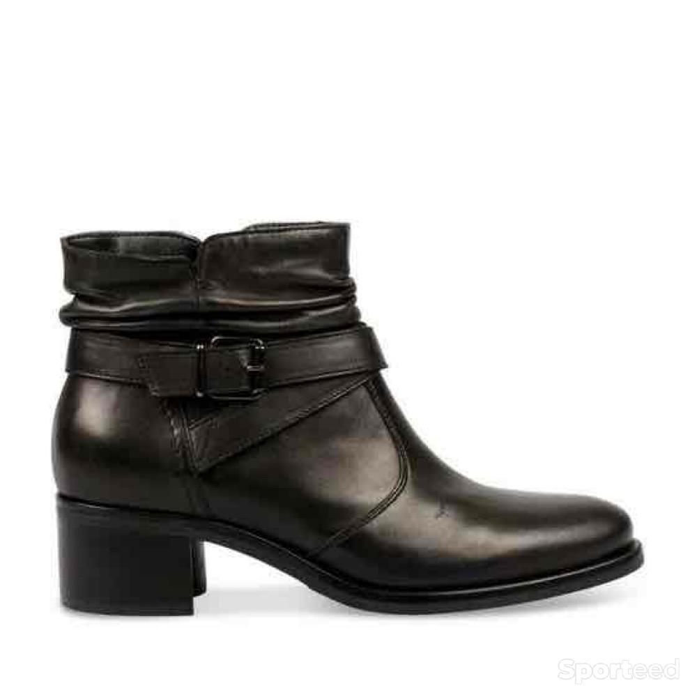 Sportswear - Bottines Atelier Mégis élégante noir Cuir Véritable fermeture éclair - photo 2