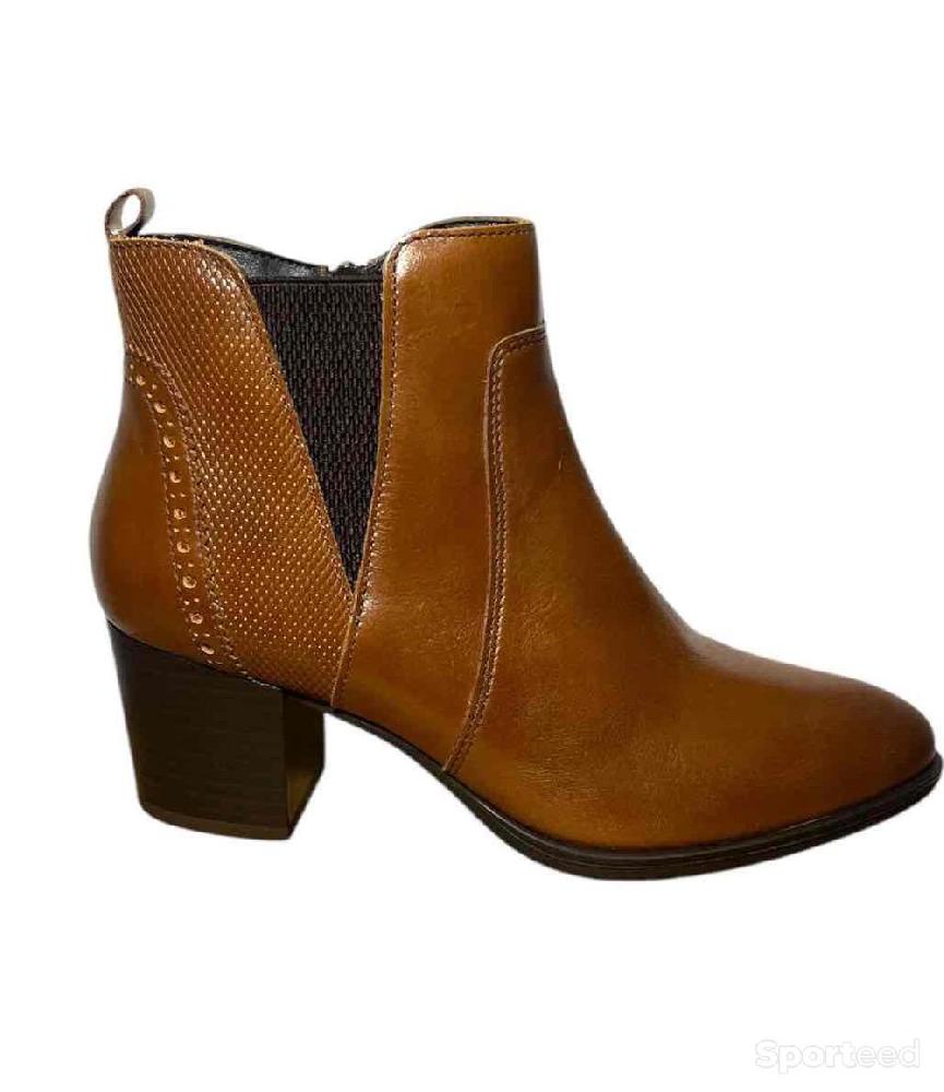 Sportswear - Bottines Atelier Mégis élégante Marron Cuir Véritable Fermeture éclair Femme - photo 1