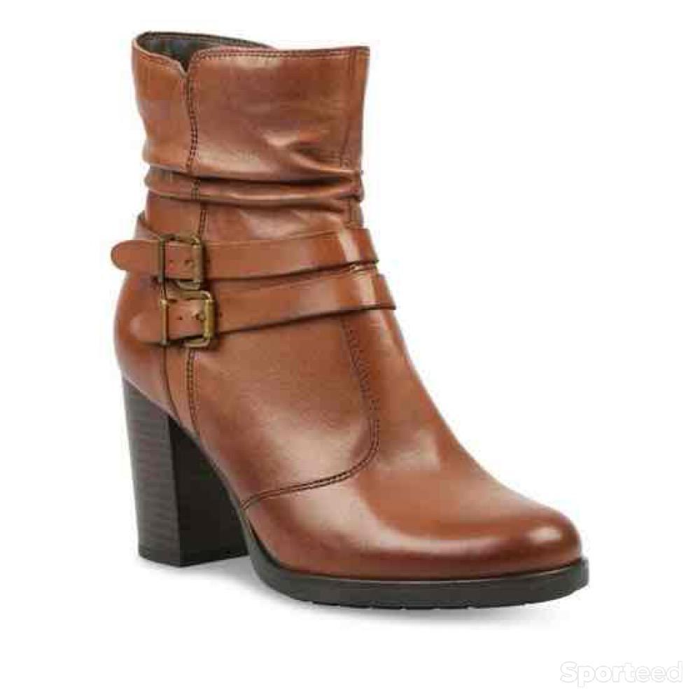 Sportswear - Bottines Atelier Mégis élégante Marron Cuir Véritable Fermeture éclair Femme - photo 2