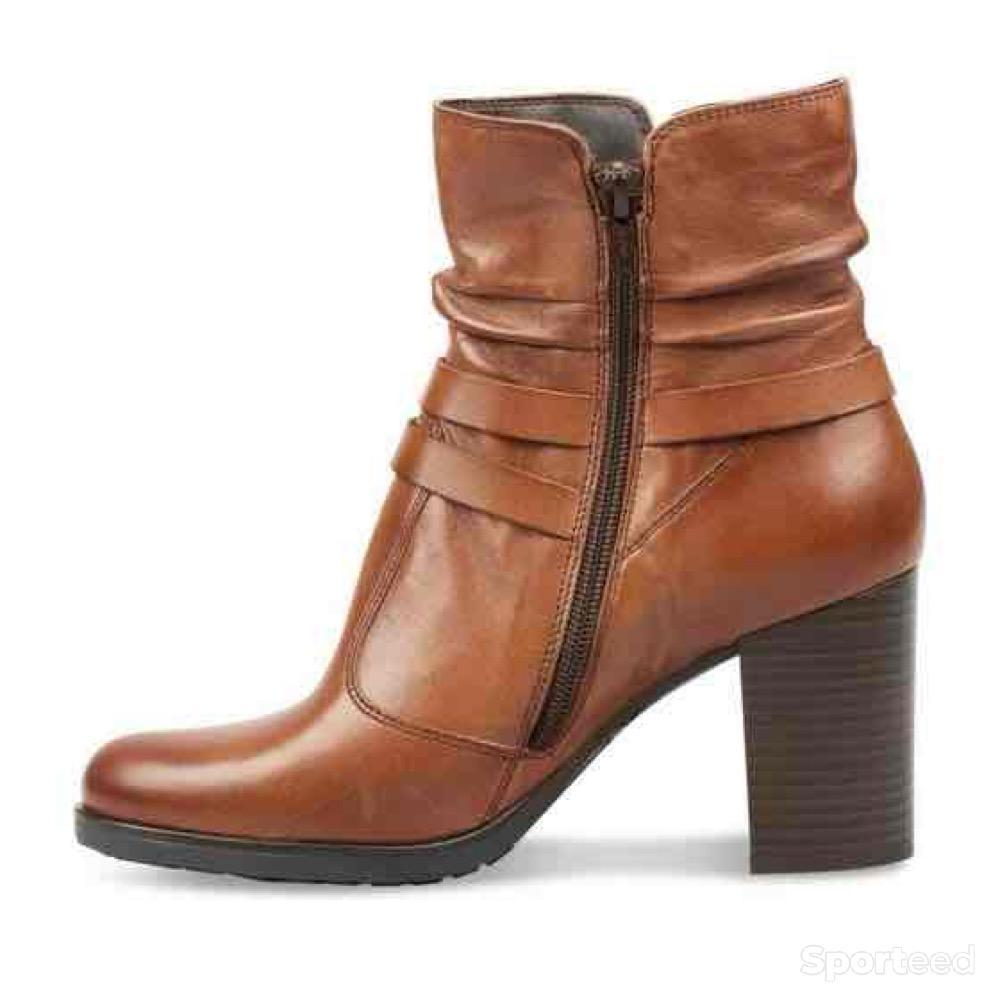 Sportswear - Bottines Atelier Mégis élégante Marron Cuir Véritable Fermeture éclair Femme - photo 3