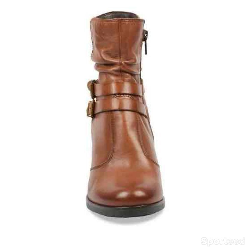 Sportswear - Bottines Atelier Mégis élégante Marron Cuir Véritable Fermeture éclair Femme - photo 4