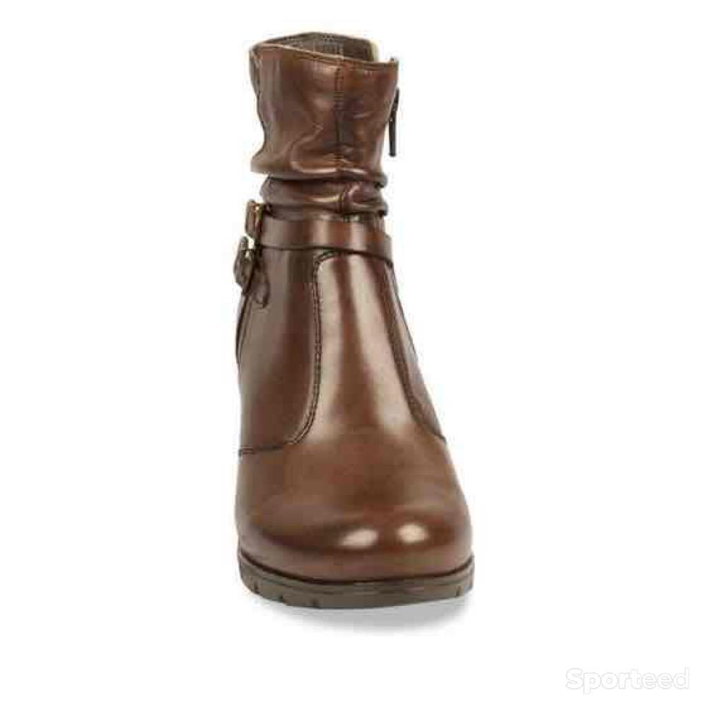 Sportswear - Bottines Atelier Mégis élégante Marron Cuir Véritable Fermeture éclair Femme - photo 4