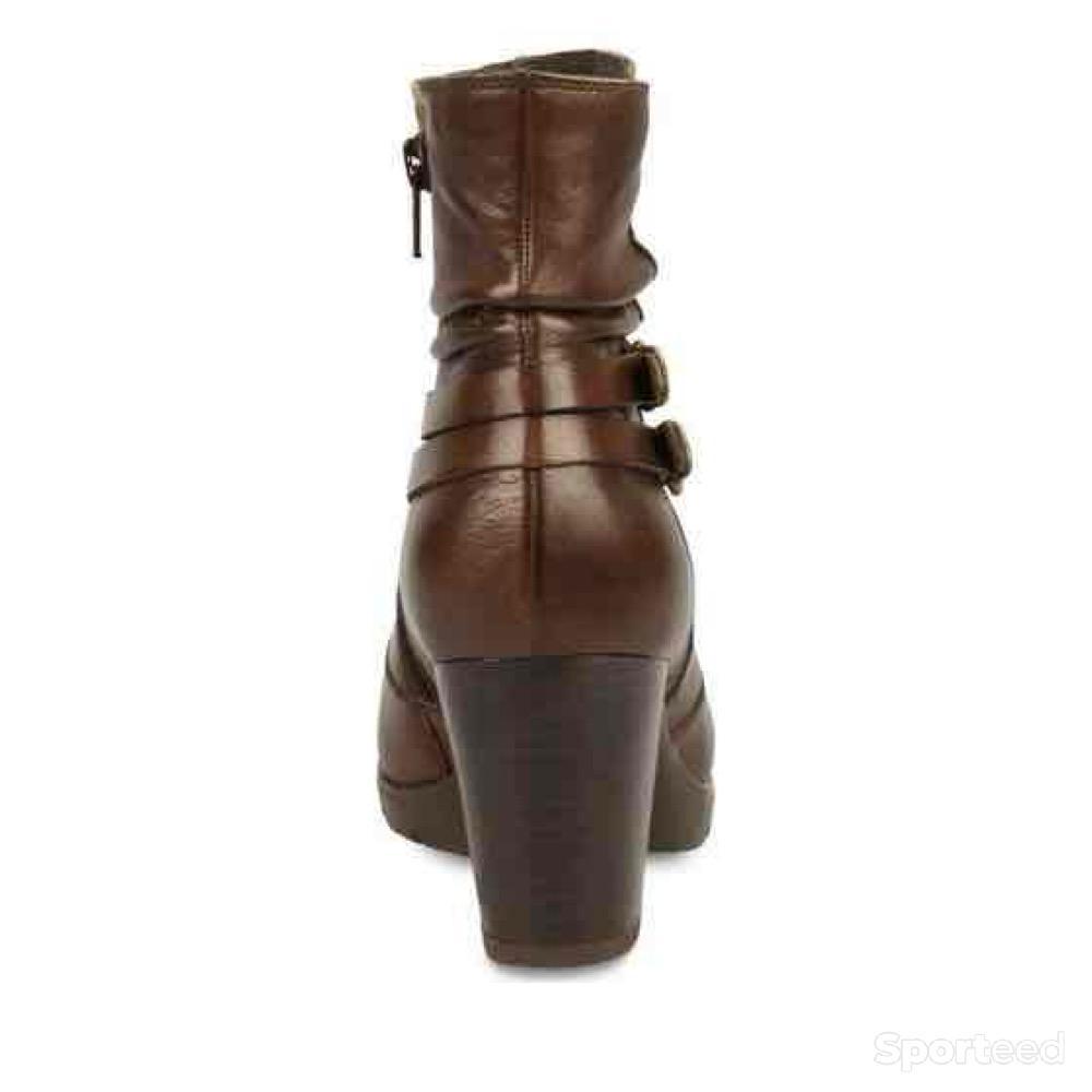 Sportswear - Bottines Atelier Mégis élégante Marron Cuir Véritable Fermeture éclair Femme - photo 5