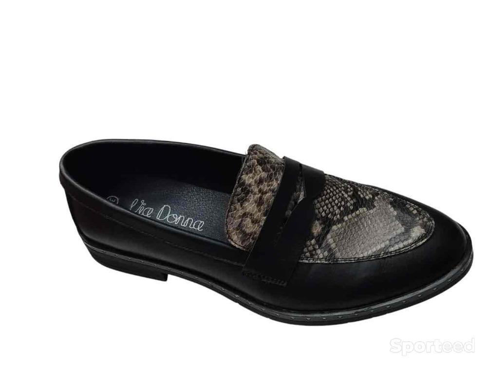Sportswear - Mocassins Via Donna Python Noir Femme - photo 2