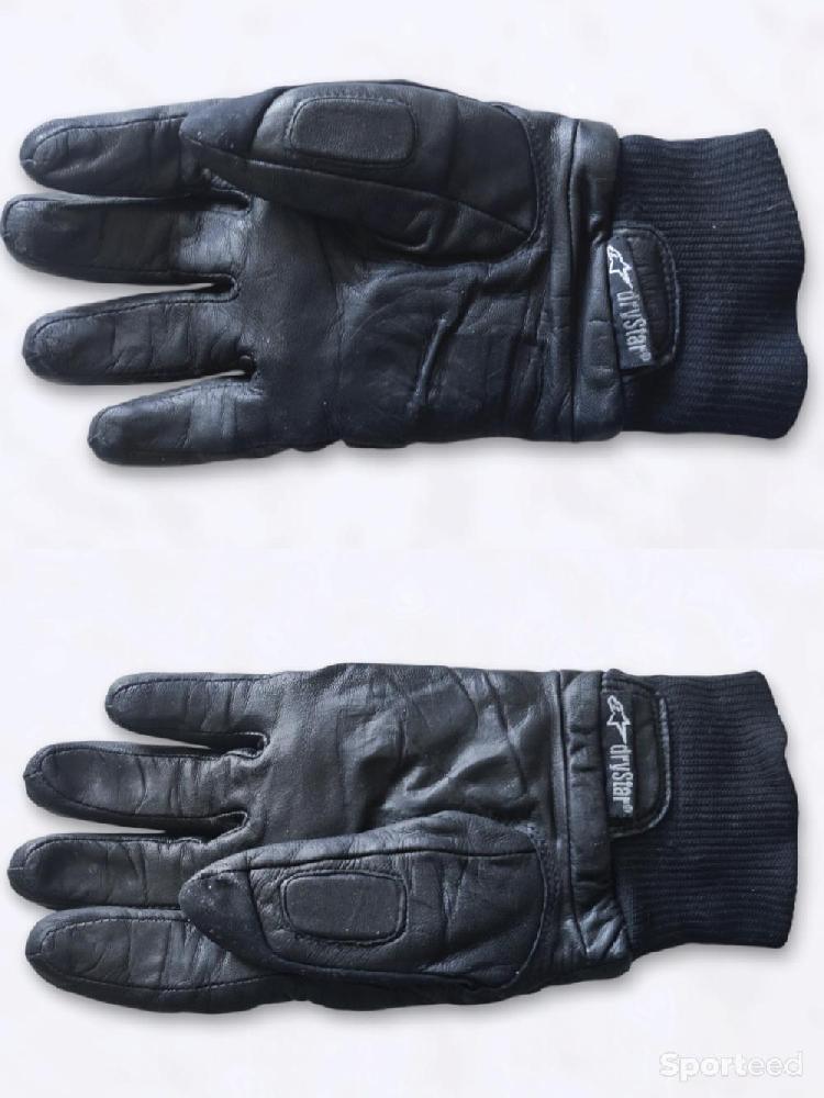 Moto route - Lot gants de moto cuir + sous gants thermique noir / Alpinestars & Nox - photo 2