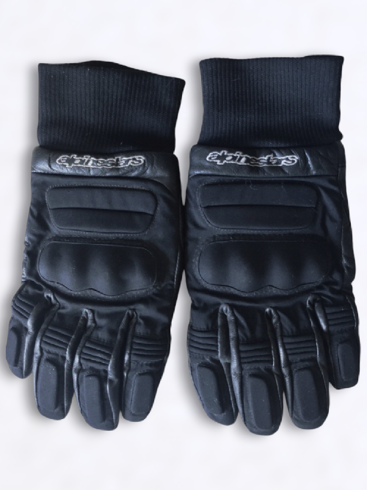 Moto route - Lot gants de moto cuir + sous gants thermique noir / Alpinestars & Nox - photo 5