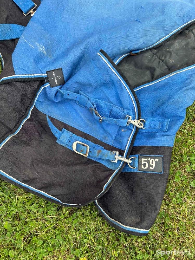 Equitation - Couverture Equitheme bleu imperméable taille 125cm en 100g - photo 2