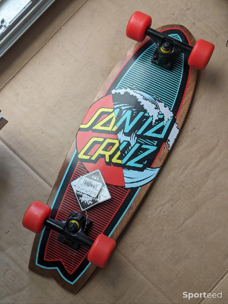 Skateboard / Longboard - Santa Cruz Classic Wave Splice Shark Cruiser 8.8' x 27.7' - photo 1