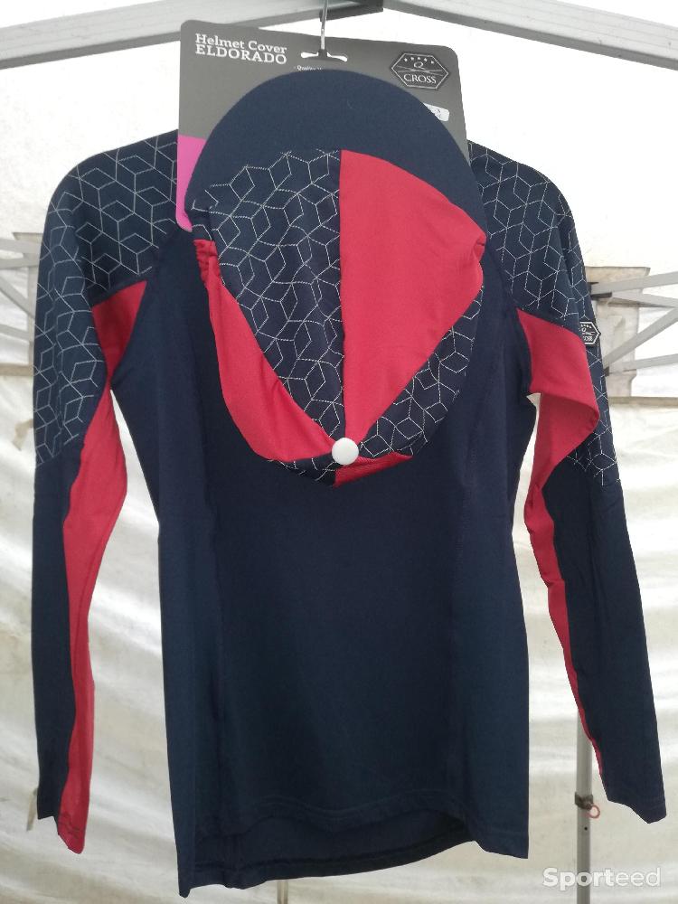 Equitation - ensemble toque + t-shirt cross QHP couleur marine/rouge - photo 1