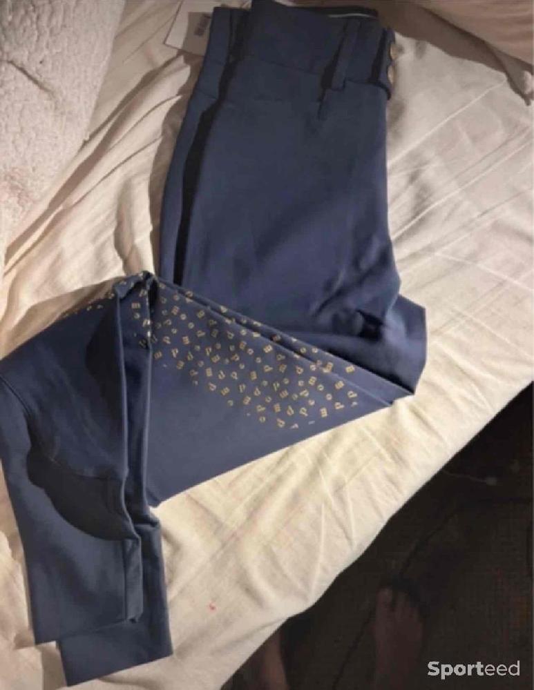 Equitation - Pantalon pomme navy bling knee grip S - photo 1