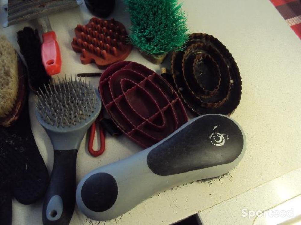 Equitation - lot de brosses - étrilles (plastique et métal) pour chevaux - photo 2