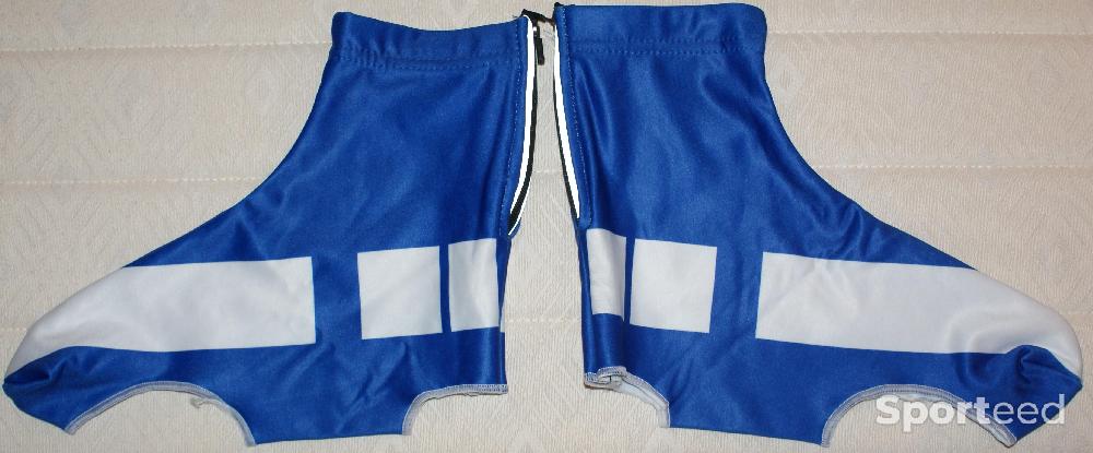 Vélo route - Surchaussures vélo, sans marque, neuves, taille xl - bleues/blanches - photo 2