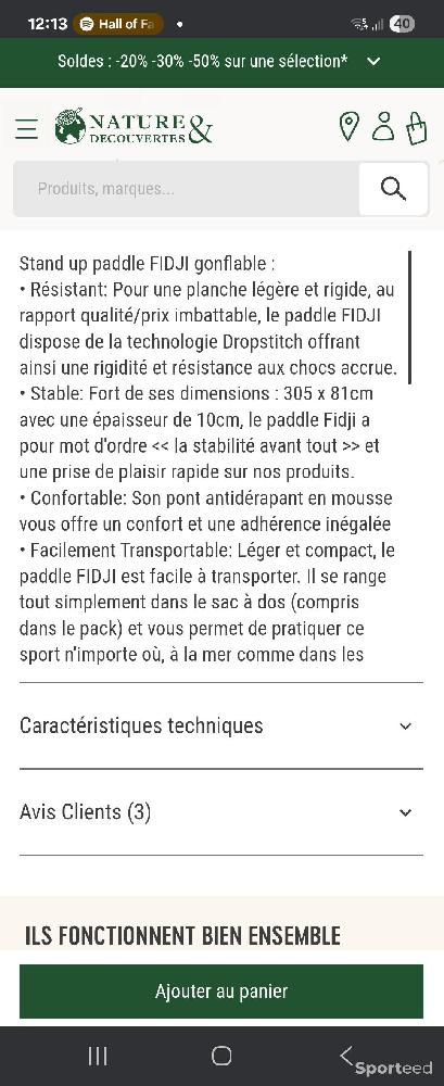Nautisme - Pack stand up paddle Fidji  - photo 5