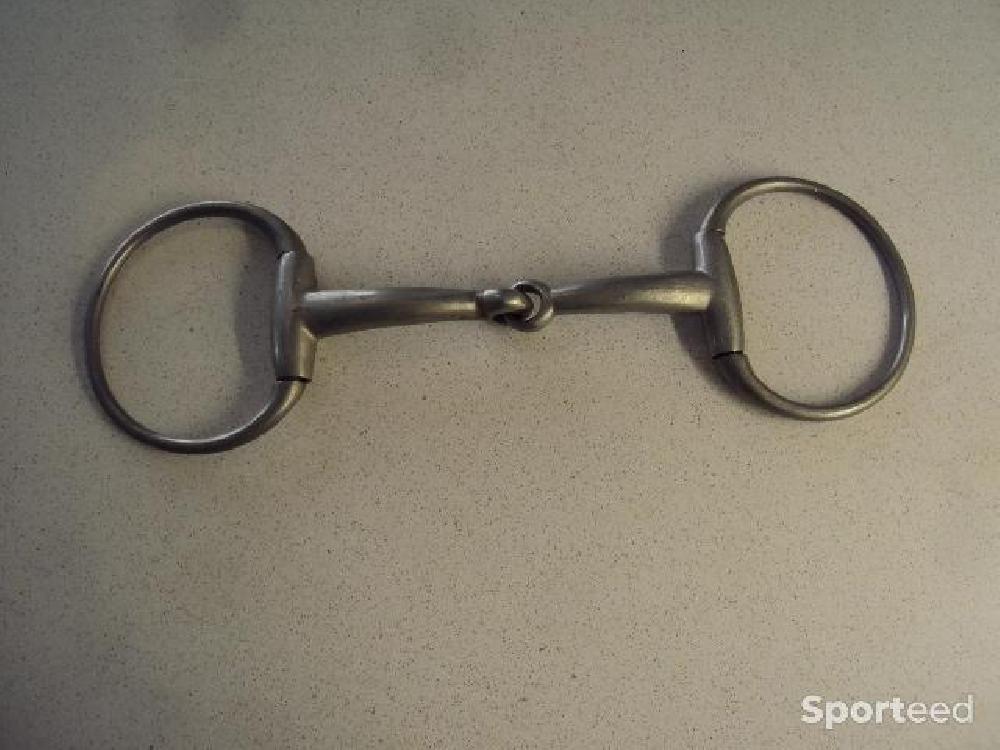 Equitation - mors à olive grands anneaux - 14 cm - anneau 10 cm - plein - fin - photo 1