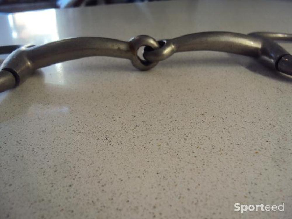 Equitation - mors à olive grands anneaux - 14 cm - anneau 10 cm - plein - fin - photo 2